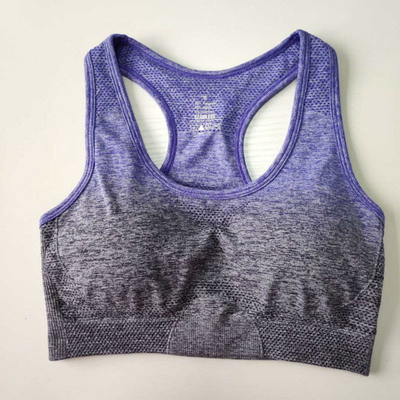 

2021 New Sports Running Gym Ombre Seamless Sport Clothing Bra Push Up High Impact Yoga Top Zihz, Orange