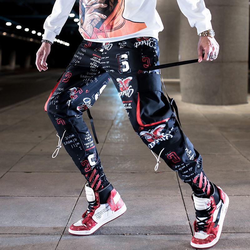 

Fleece Patchwork Cargo Joggers Men 2020 Autumn Streetwear Hip Hop Letter Print Warm Harem Pants Mens Casual Trousers Sweatpants, 331