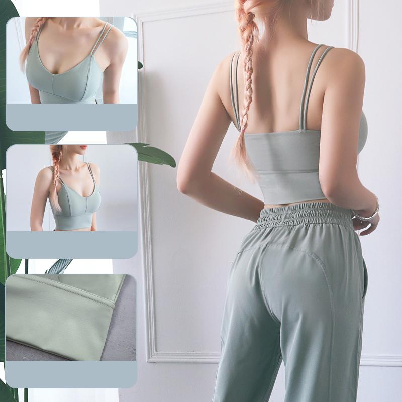 

2020 women sport bra sexy solid color fitness top push up fitness running yoga Gym Breathable perspiration Yoga Bra, Black