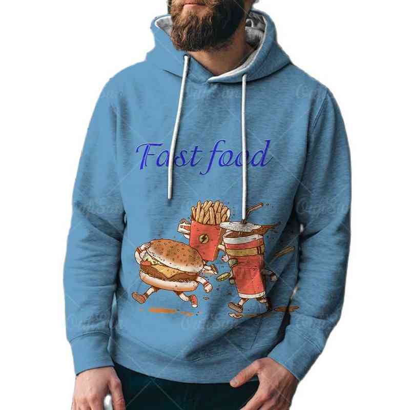 Autumn Men's 3d Printing Food Drawing Hoodie Casual Hoodie Fun Short Sleeve Top Unisex Oversized Fashion Sports Hoodie G1222-image-747710236
