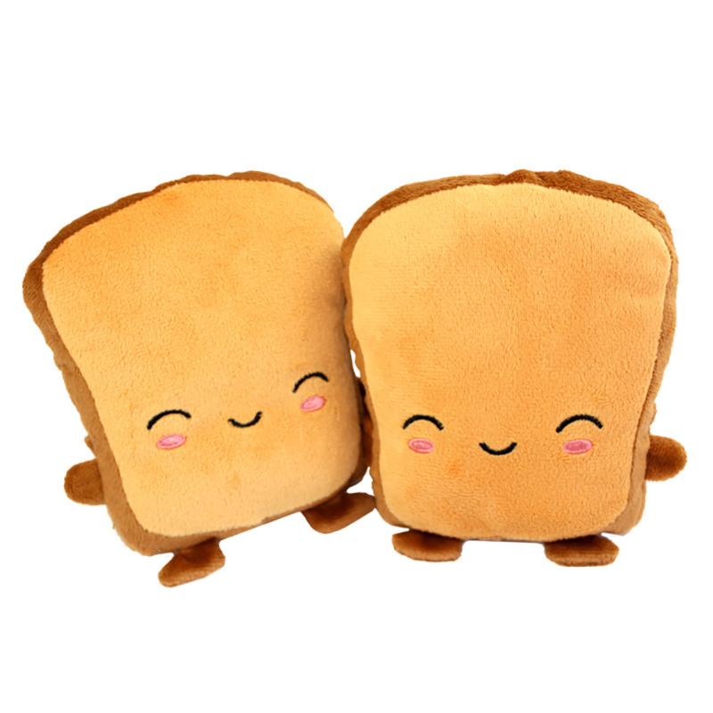 

1 Pair Half Finger Winter USB Heating Gloves Windproof Adult Cartoon Hand Warmer Magic Sticker Adjustable Plush Toast Shaped