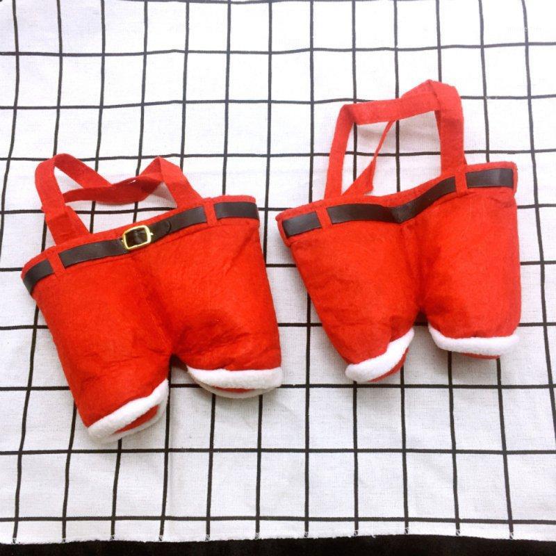 

Christmas Decorations Gift Bags Candy Bags Santa Pants Lovely Treat For Children Party Decor1
