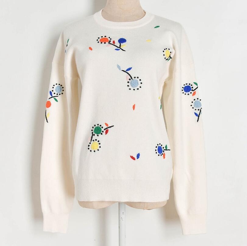 

2021 Autumn Embroidered Cherry Women' Nightgown Fahsion Long Sleeve the Knitted Neck P2128 4slp, Black