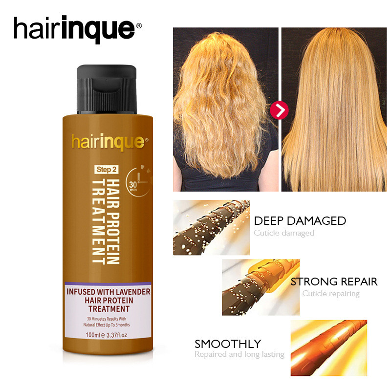 

HAIRINQUE Lavender 12% keratin hair treatment professional use Repair damaged hair 30 minutes straighten hair care products