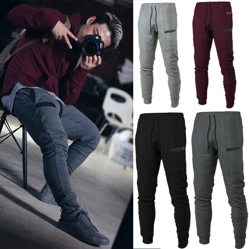 

Men Sports Running Pants Slim Fit Autumn Spring Male Drawstring Fitness Joggers Trousers Sweatpants1, Black