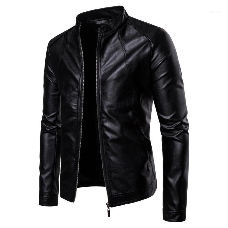 

Men's Fur & Faux Mens Biker Moto Jacket Stand Collar Motorcycle Leather Casual Jackets Fashion Male Black PU Coat Long Sleeve Large Size 5xl