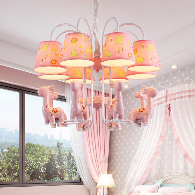 

2021 New Moderno Led Lustre Pink Giraffe Pendant Lamp Nursery Children Decoration of Their House Light DGSF