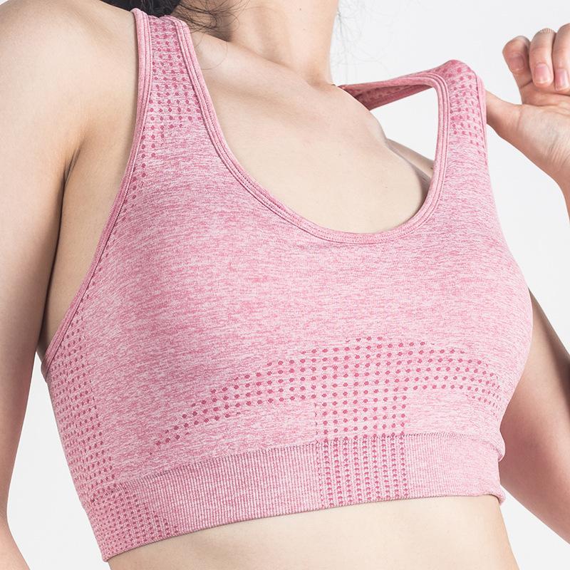 

Sports Outdoor Europe America 3-Tier Dotted Chinlon Nylon Yoga Clothes Sports Bra Underwear Bra /301, Pink