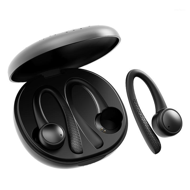 

Wireless Headphones TWS Bluetooth 5.0 Earphones Ear Hook Running Stereo Earbuds with MIC Waterproof1, Black
