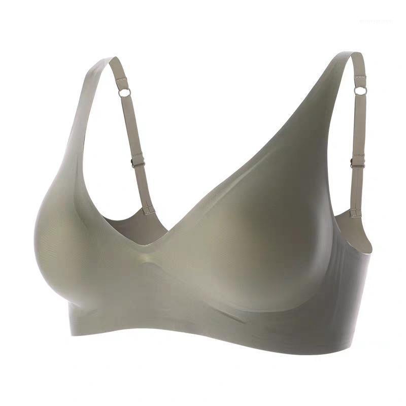 

jelly strip underwear women's bra smooth surface adjustment gathered without steel ring with accessory breast thin 20201, See chart