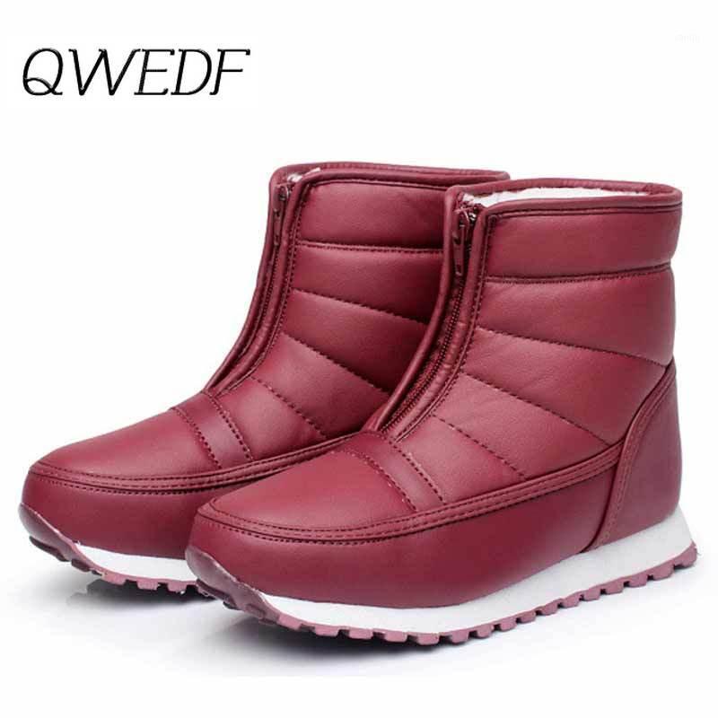 

2020 women fashion convenient zipper ladies shoes woman cozy plush keep warm snow boots pu leather waterproof winter boots K8-101, Black