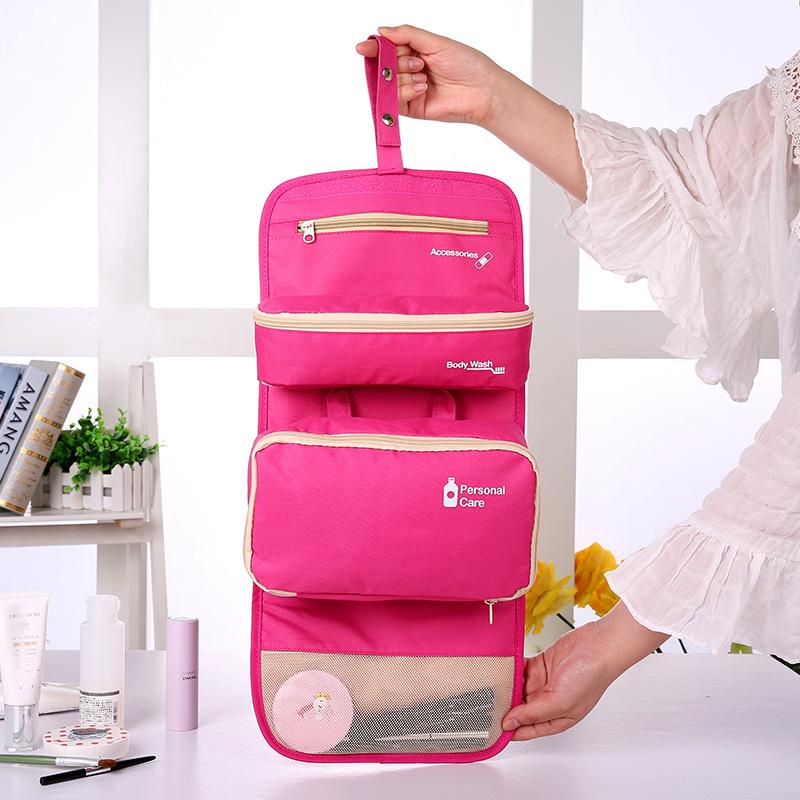 

Ladies cosmetic storage bag cosmetic bag wash makeup travel camping overnight storage makeup brush hanging bathroom toilet, Blue