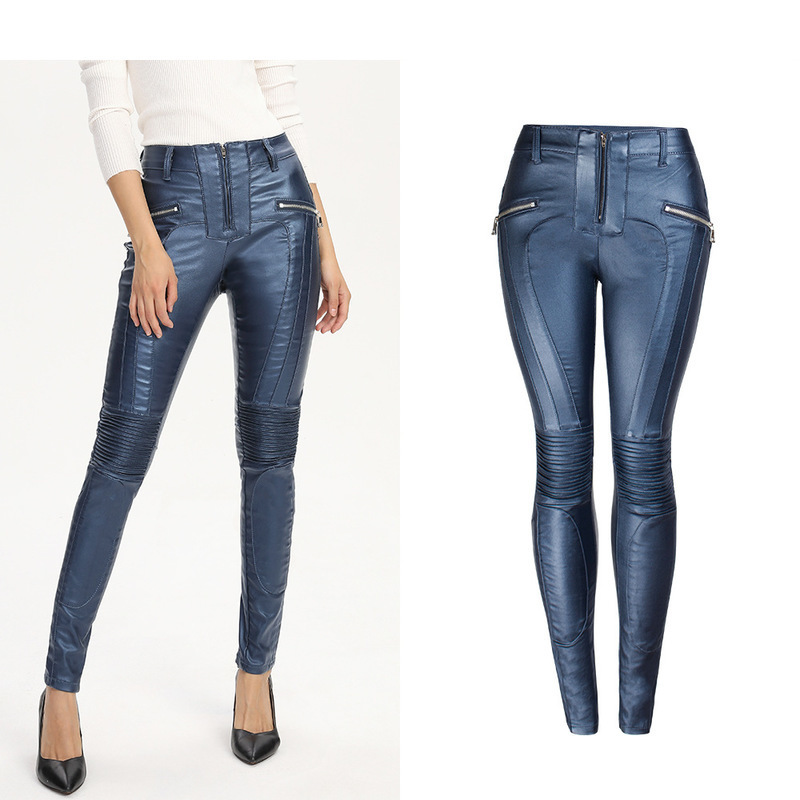 

2020 Pu New Sexy Female Add Wool Shine Qiu Dong Blue Pants 9t8w