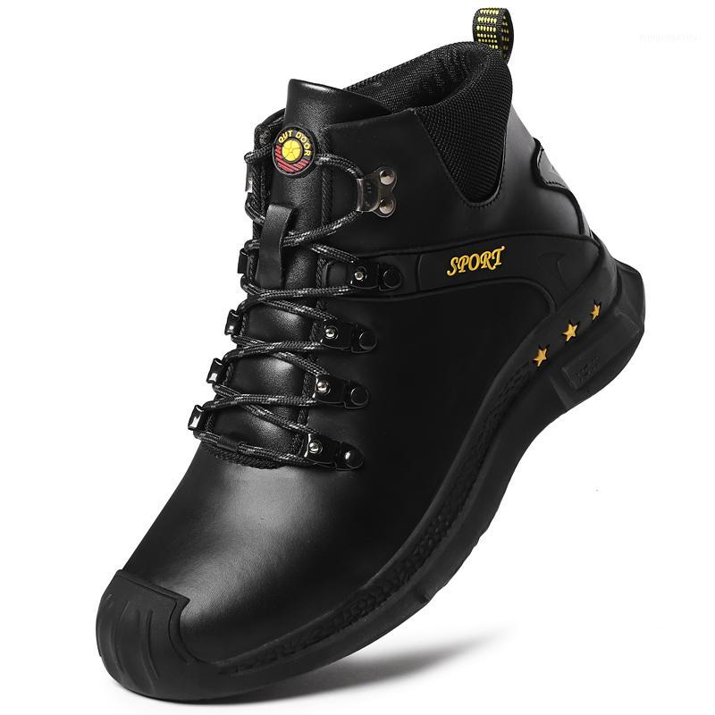 

2020 Winter Boots Men High Top Toe Cap Anti Smashing Work Boots Men Safety Shoes Waterproof non-slip work shoes1, Black
