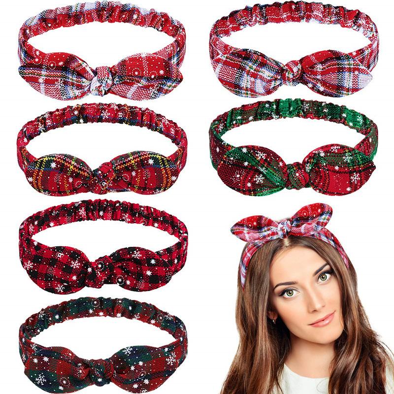 

Christmas Gifts Snowflake Grid Headband Xmas Garland Christams Decorations 2021 New Year Gift for Girls Ornaments Navidad Decor