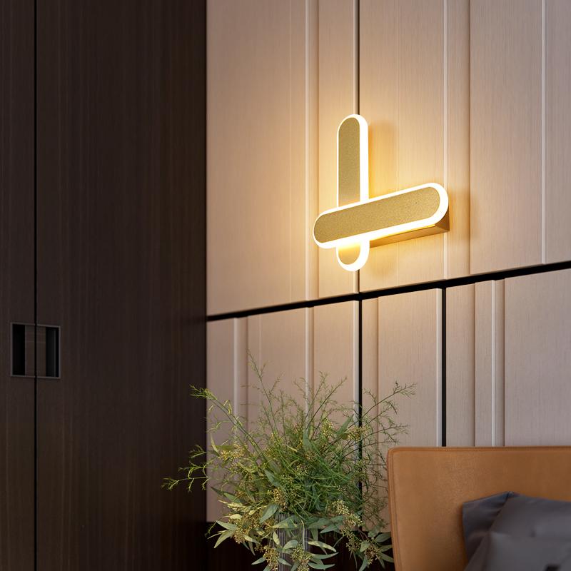 

Modern Minimalist Wall Lamps Living Room Bedroom Bedside 14W AC96V-260V LED Sconce white gold Lamp Aisle Lighting decoration