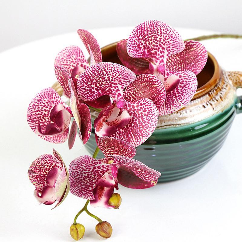 

Orchid Butterfly Flowers With 6 Heads Home Desktop Artificial Cloth Planter Ornaments Wedding Festival New Year Decor 70Cm, B2