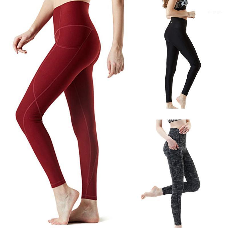 

Women High Waist Tights Pants Solid Sports Wear Workout Out Pocket Leggings Fitness Sports Running Yoga Athletic Pants1, Gy