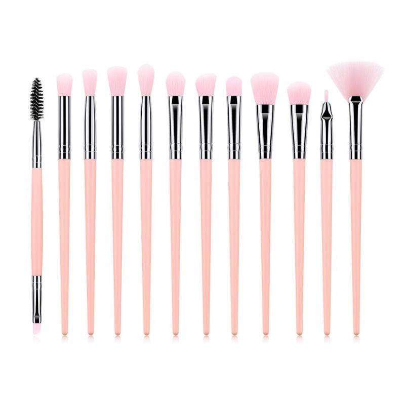 

12 Pcs Professional Makeup Brushes Set Eye Shadow Eyeliner Eyelash Eyebrow Blending Brushes For Make up Portable Eye Set