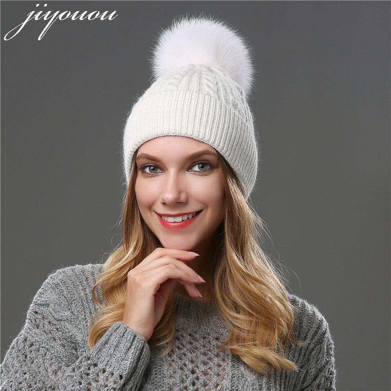 

2020 fur ball cap pom pom raccoon winter beanie hats wool hat Solid color Cap for women gorro feminino inverno, 05h