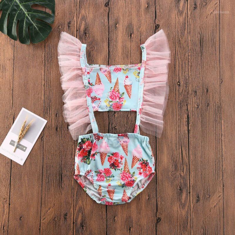 

2020 Kids Baby Girls Swimwear Cute Ruffle Ice cream Bikini Swimwear Holiday One Piece Swimsuit Summer Bathing Suit Beach Wear1