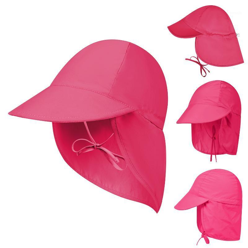 

Summer kids Sun Hat Children Outdoor Neck Ear Cover Anti UV Protection Beach Caps Kids Boy Girl Swimming Flap Cap ciclismo1, Khaki