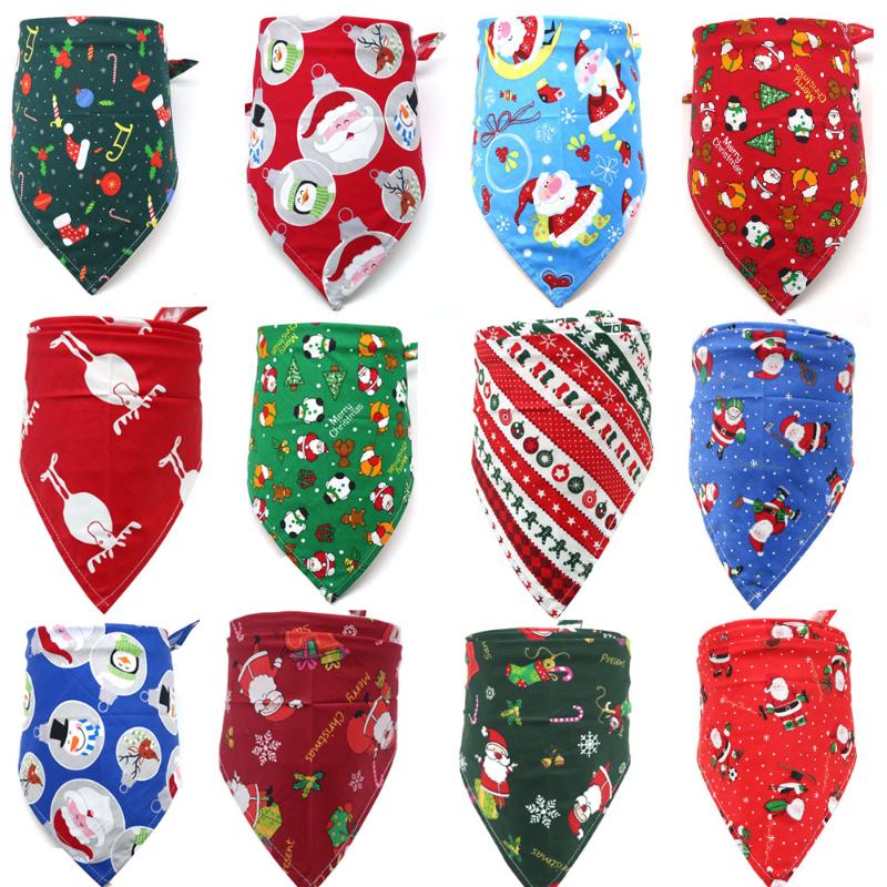 

1pcs Dog Bandana Christmas Puppy Cat Dog Bandana/Bibs Cotton Washable Bandana Accessories for Small Grooming Products, White