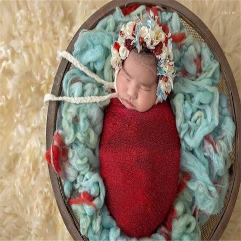 

100%Wool Newborn Photography Props Basket Filler, Chunky Baby Blanket Newborn Phote Props Blanket New Fashion Colours Filler1, As picture