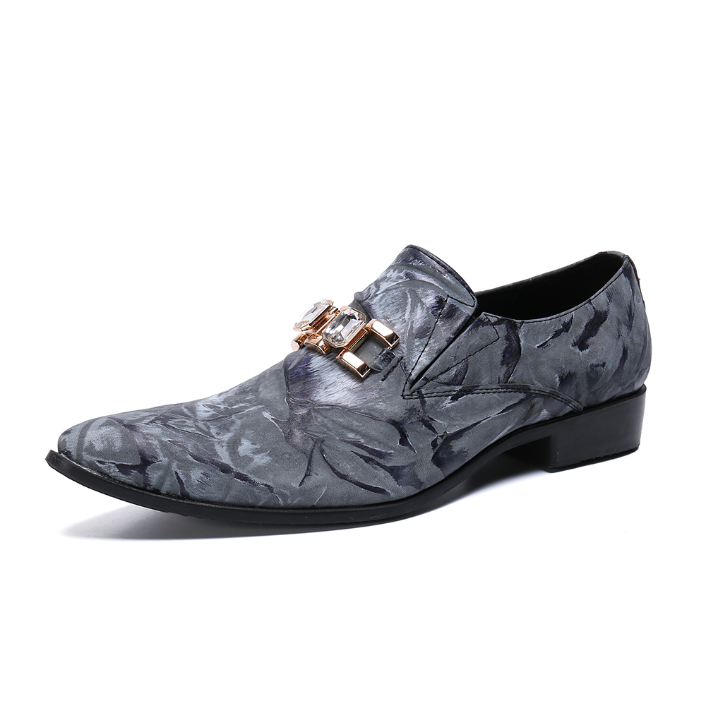 

Men's pattern fashionable pointed breathable comfortable non-slip leather men's shoes business trend shoes