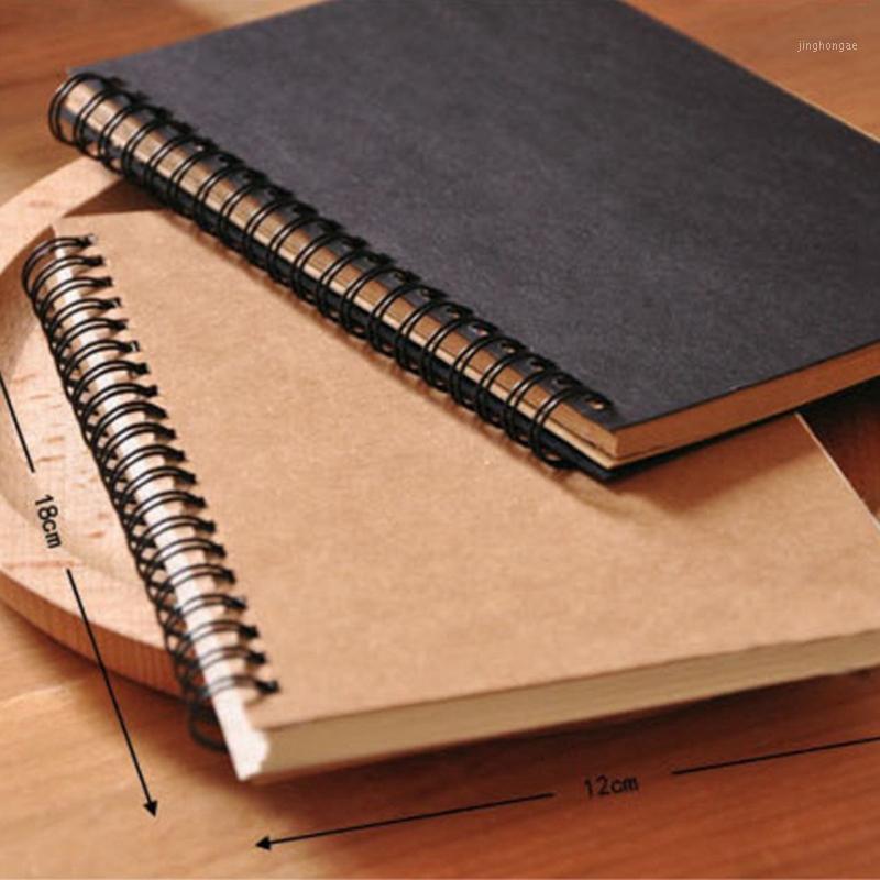 

Retro Spiral Coil Sketchbook Kraft Paper Notebook Sketch Painting Diary Journal Student Note Pad Book Memo Sketch pad1