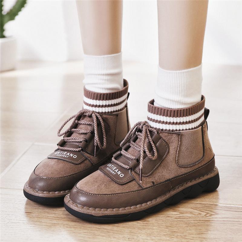 

Women Add Velvet Boots Women's Winter New Joker Korean Ankle Boots Women Snow Thickened Warm Cotton Shoes Q3451, Gray