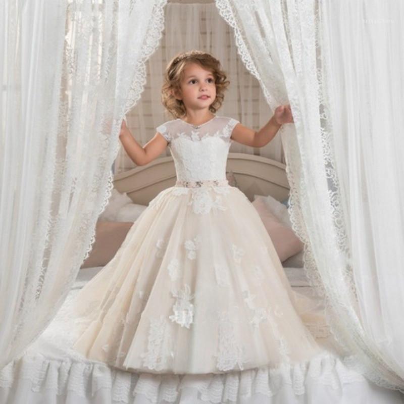 

Lace Flower Girl Dresses Kids First Communion Skirt TUTU Child for Party Wedding Princess Girls Dresses Vestidos Para Ninas1, As image