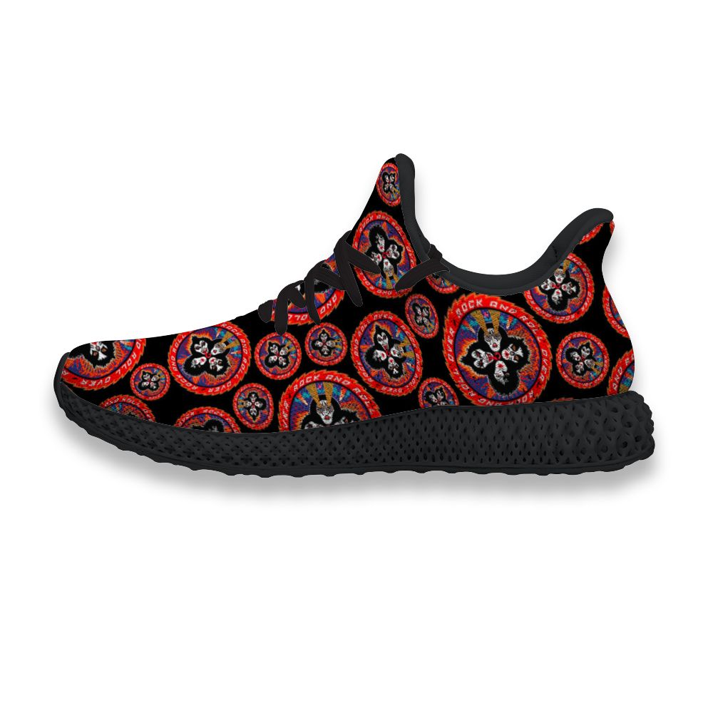 

4D Running Shoes Music Band Logo Kiss Rock And Roll Over - Custom Printing Mens Classic Shock Absorbing Casual Gym Running Trainers Sneaker