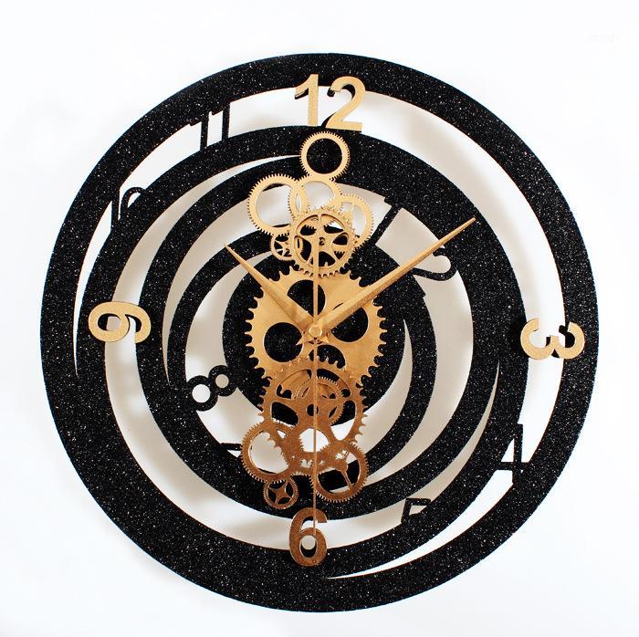 

Rotating Time Three-dimensional Metal Gear Fashion Creative Wall Clock Retro European-Style Atmosphere Wall Clock1