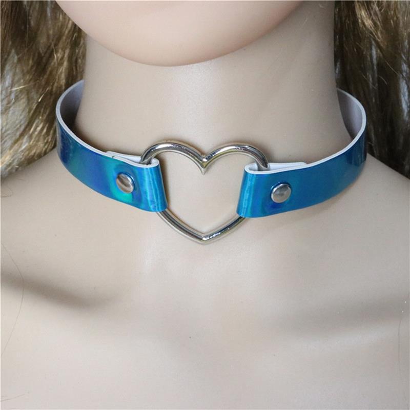 

1PCS Women Choker Adjustable Hollow out Punk Choker Faux Leather for Girls Punk Necklace Necklaces Jewelry Gift