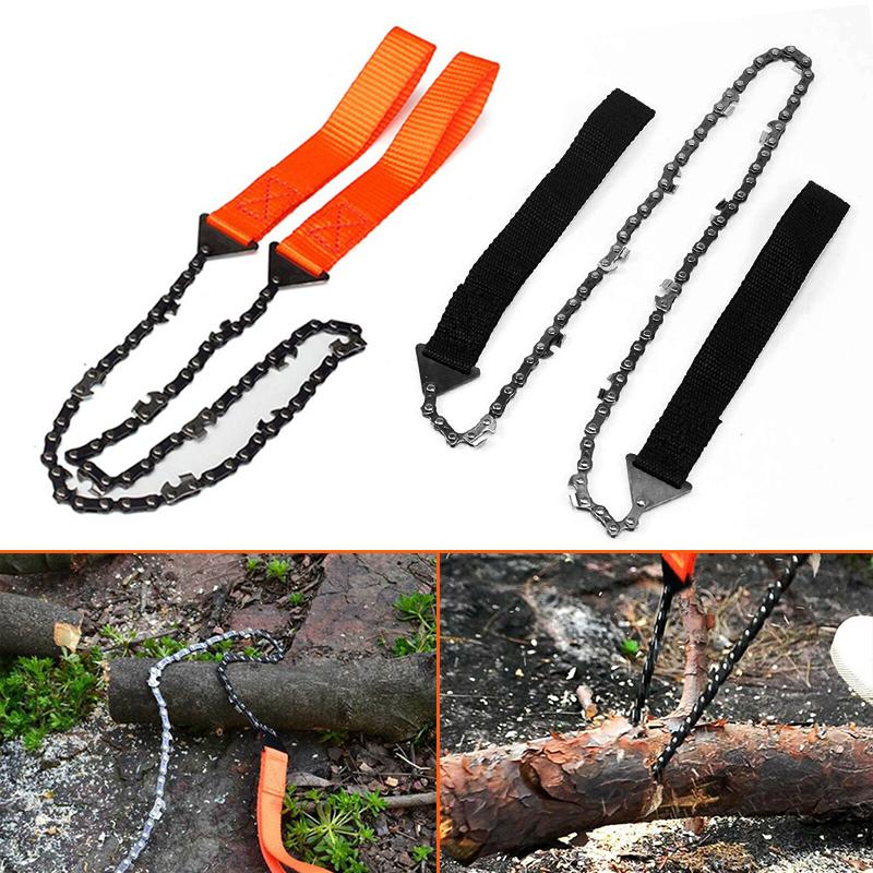 

103cm Heavy Duty Pocket Rope Chain Saw Wire Saw for Camp Hike Outdoor Hunt Tool Orange/Black