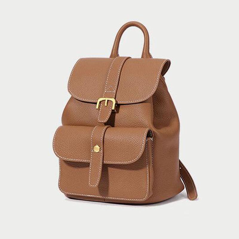 

Genuine leather casual backpack 2021 autumn and winter new trend female backpack large capacity ladies shoulder bag, Black