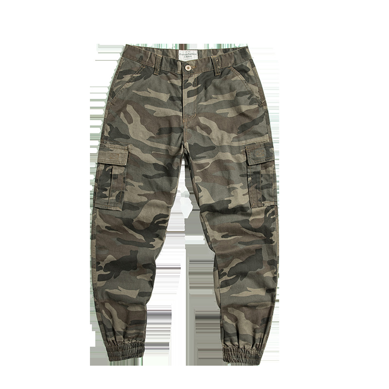 

2021 Loading New Khaki Black Trousers of Thin Men Without Spring Elastic Waist NPAV, Green camouflage