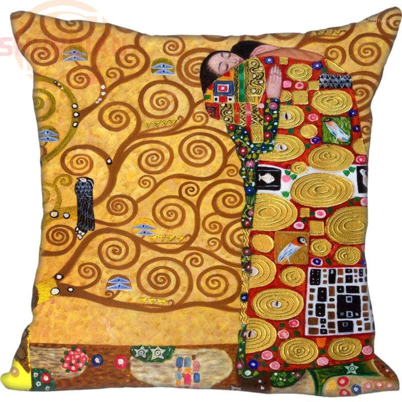 

Hot Custom The Kiss by Gustav Klimt Pillow Case zipper 35x35cm 40x40cm 45x45cm 60x60cm two sides pillowcase Custom your image1