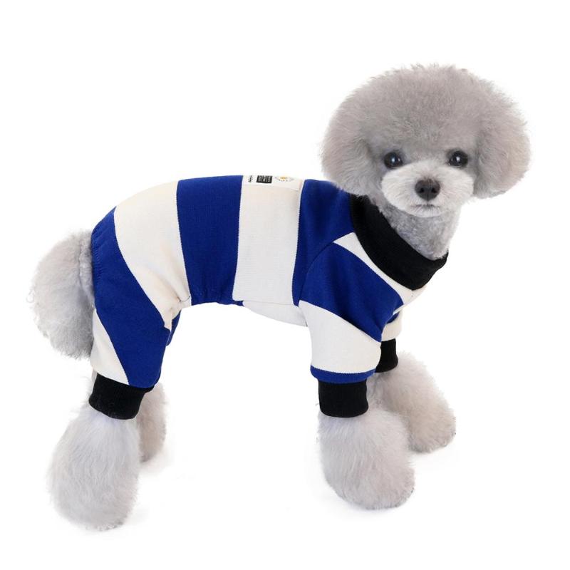 

Pet Dog Striped Jumpsuit T-Shirt Cat Puppy Coat Pants Autumn/Winter Clothes Dog Apparel 3 Colors, Green