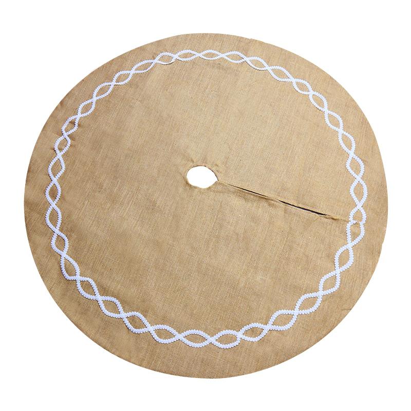 

Christmas Tree Skirt Double Layers Burlap Home Festival Party Floor Decor Large Size Christmas Skirt For Home Decoration