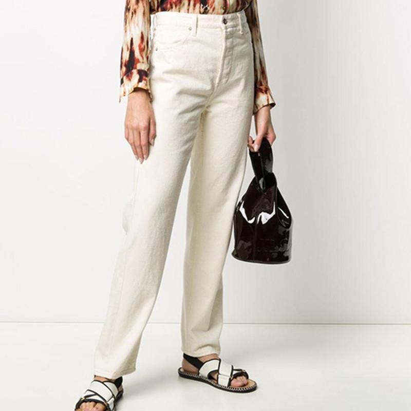 

Women's Solid Color Jeans High Waist Simple Zipper Female Denim Pants 2021