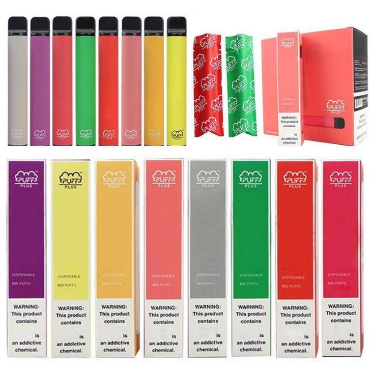 

Newest PUFF BAR PLUS E-cigarettes 800+Puff Disposable Pod Cartridge 550mAh Battery 3.2mL Pre-Filled Vape Pods Stick Style 38 Colors