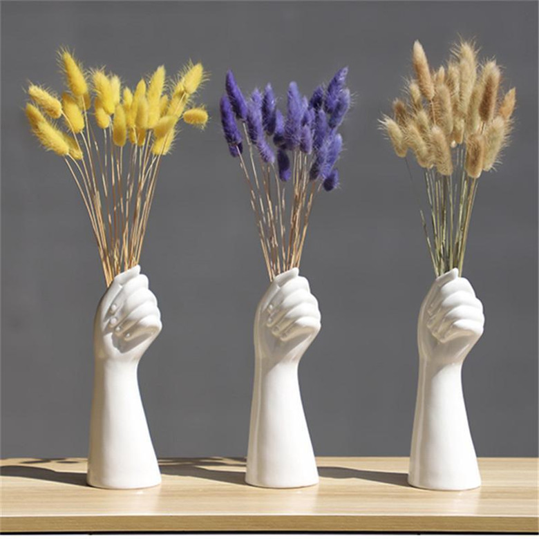 

Nordic Style A Hand Vase Flowers Modern Home Office Decor of Creative Floral Composition Living Room Ornament Ceramics Vase