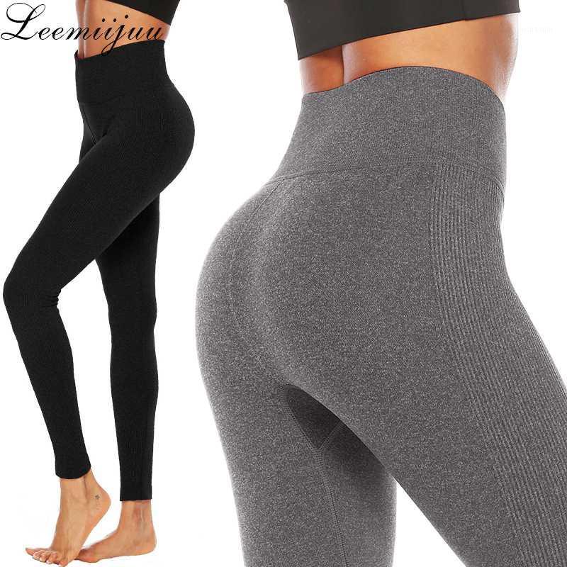 

LEEMIIJUU High Waist Solid Black Yoga Pants Elastic Leggings Sport Women Fitness Running Leggings Girl Camouflage Skinny Pants1