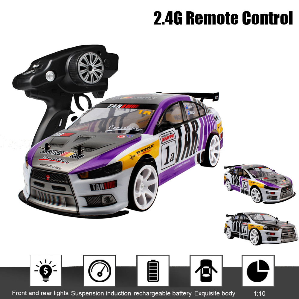 

1:10 RC 70km/h Remote Control Car 4WD Double Battery High Power LED Headlight Radio Machine Racing Truck Toys For Children