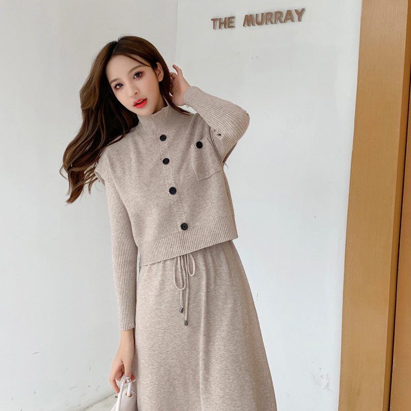 

2021 New Elegant Women's Solid Matching Assemblies Knitted Turtleneck Thin Waistband Fitting Long Middle Waist Dress in Bottom Mesh YQ17, Blue