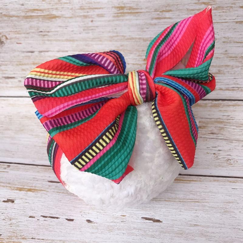 

DIY Girl headband with big bow Kids colorful Hairband 9Styles