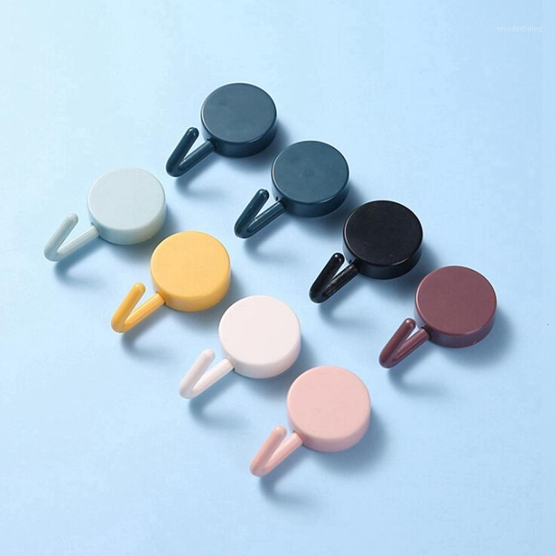 

10pcs Solid Color Free Punching Door Without Trace Nail Small Hook Clothes Hook Mounted Wall Wall Hooks Decoration 0*1