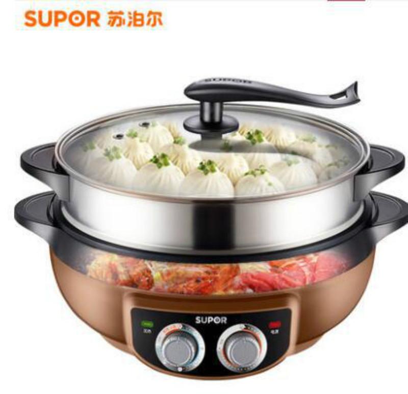 

6L Korean Multifunction Stainless Steel Electric Pot Barbecue Machine Electric Hot Pot Healthy No Fumes Non-stick Pan Timing